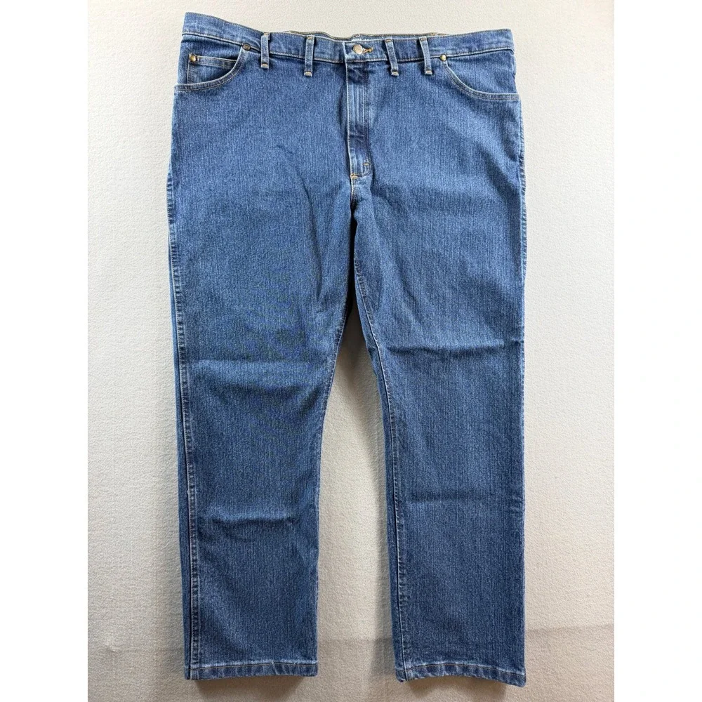 Wrangler Jeans Men 44x30 Blue Regular Fit Advanced Comfort Straight Leg
